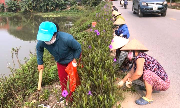 Phụ nữ huyện Thường Tín ra quân làm đẹp cảnh quan, môi trường