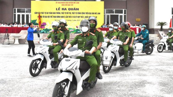 Hướng tới SEA Games 31: Huyện Mê Linh ra quân đảm bảo trật tự an toàn giao thông, đô thị
