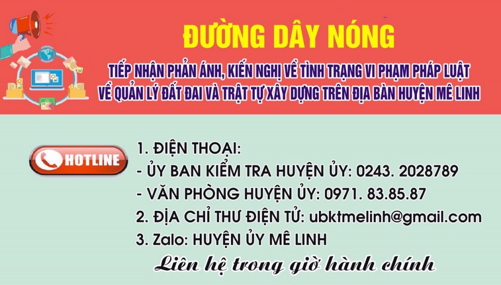 Hiệu quả thực tế từ đường dây nóng Huyện ủy Mê Linh