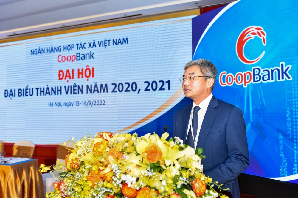 Ông Nguyễn Quốc Cường - Chủ tịch HĐQT NHHT phát biểu tại Đại hội