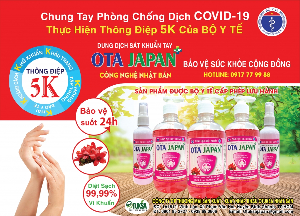 Công ty Otuksa Nhật Bản ra mắt sản phẩm dung dịch diệt khuẩn cao cấp OTA JAPAN