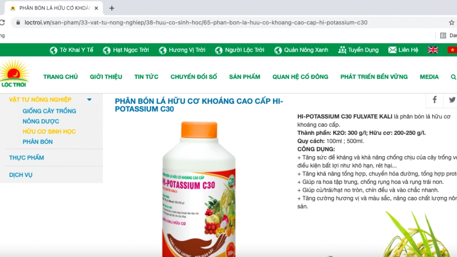 Bình Phước: Phạt nặng cửa hàng bán sản phẩm phân bón giả do Tập đoàn Lộc Trời phân phối