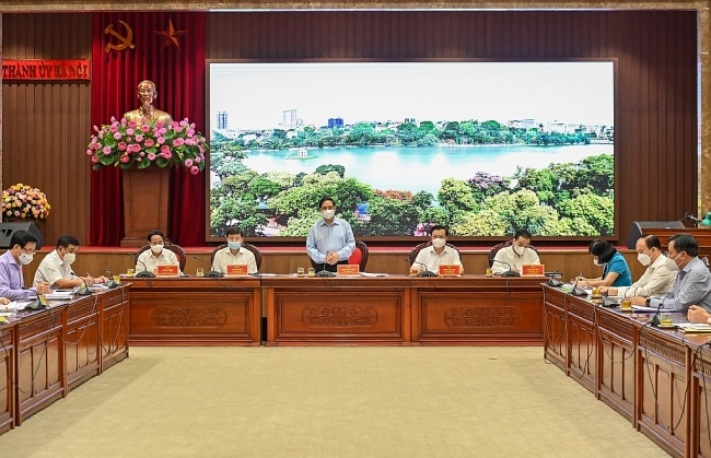 Thủ tướng làm việc với thành phố Hà Nội về chống dịch Covid-19 và phát triển kinh tế - xã hội