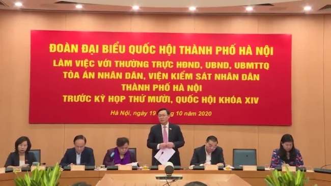 Đoàn Đại biểu Quốc hội TP Hà Nội làm việc với các cơ quan trước Kỳ họp thứ Mười, Quốc hội khóa XIV