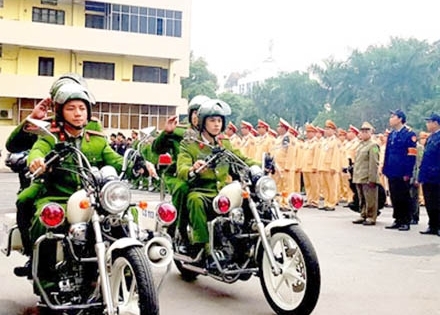 Công an Hà Nội ra quân bảo đảm an ninh trật tự dịp Tết Nguyên đán