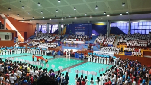 Tưng bừng lễ khai mạc Giải cầu lông HS-SV TP Hà Nội 2019
