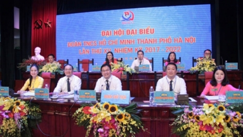 Toàn cảnh đại hội đại biểu Đoàn TNCS Hồ Chí Minh Thành phố Hà Nội lần thứ 15